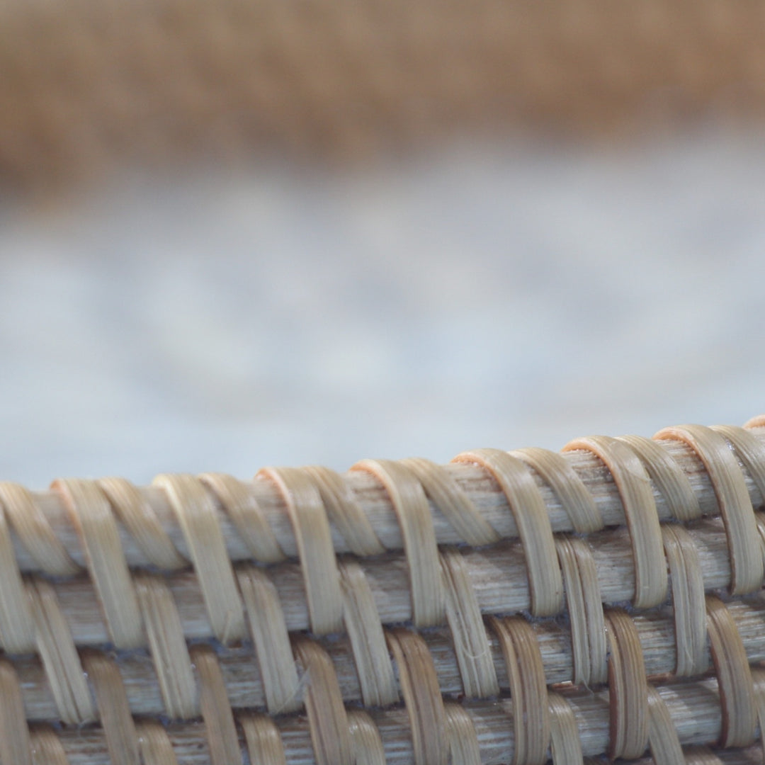 Set of 4 Medium Bamboo Cups and Oval Seashell Tray