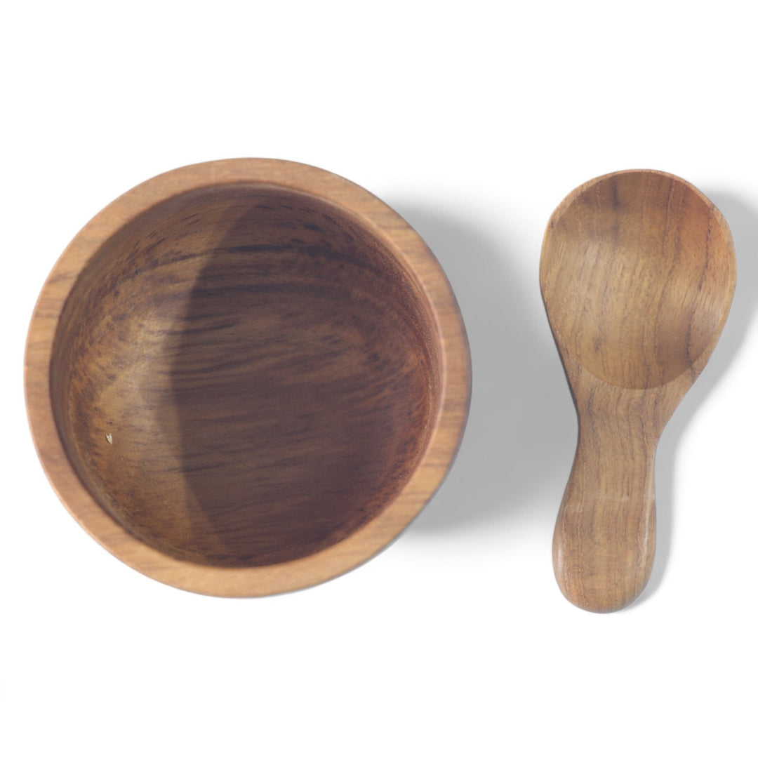 Teak Bowl with Spoon Small