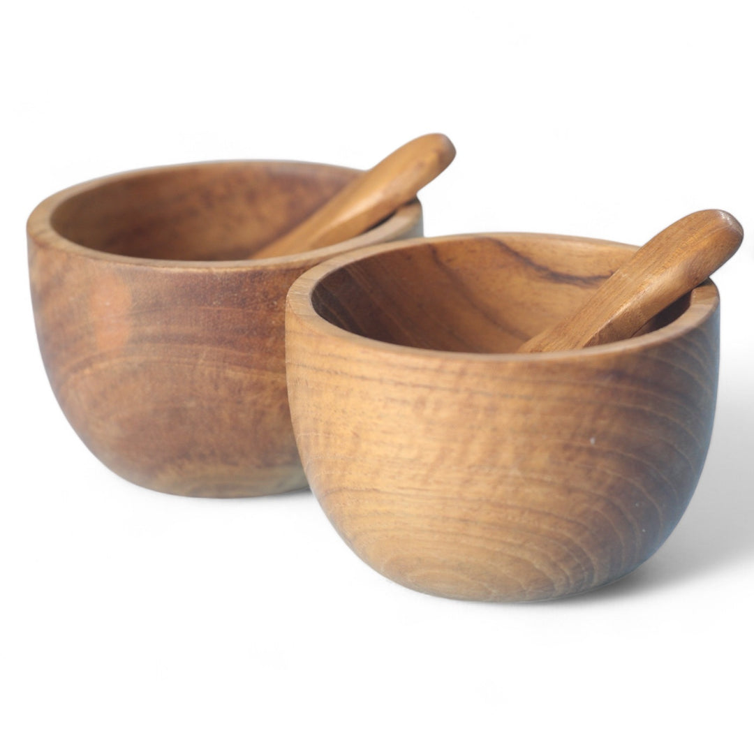 Teak Bowl with Spoon Small