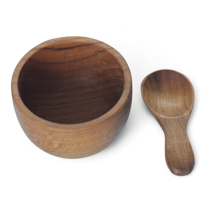 Teak Bowl with Spoon Small