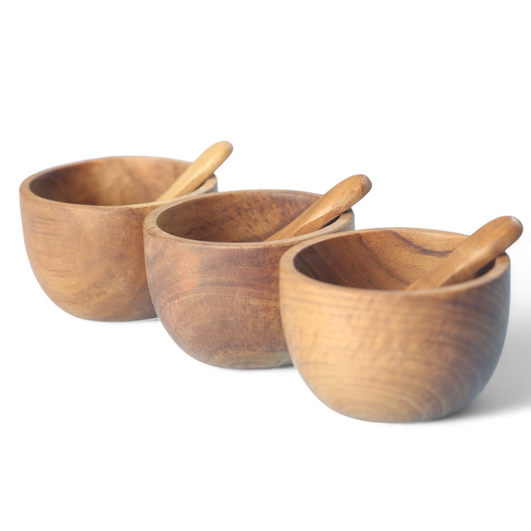 Teak Bowl with Spoon Small