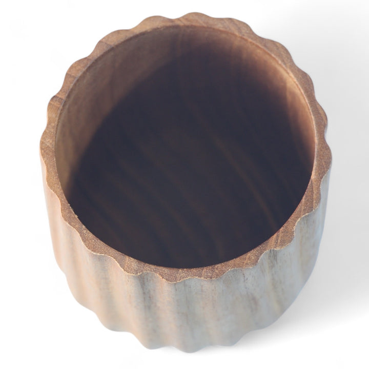 Teak Vertical Lines Cup