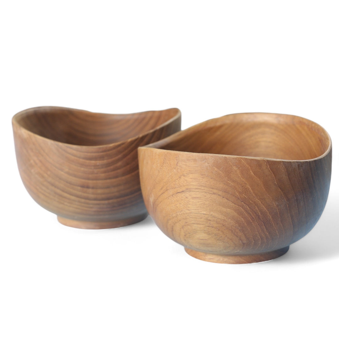 Teak Bowl Wavy