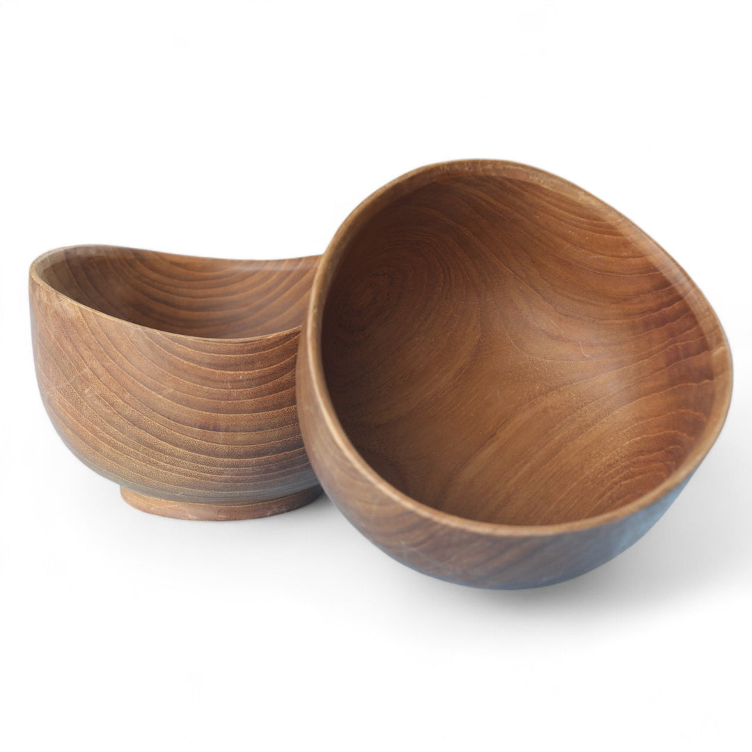 Teak Bowl Wavy