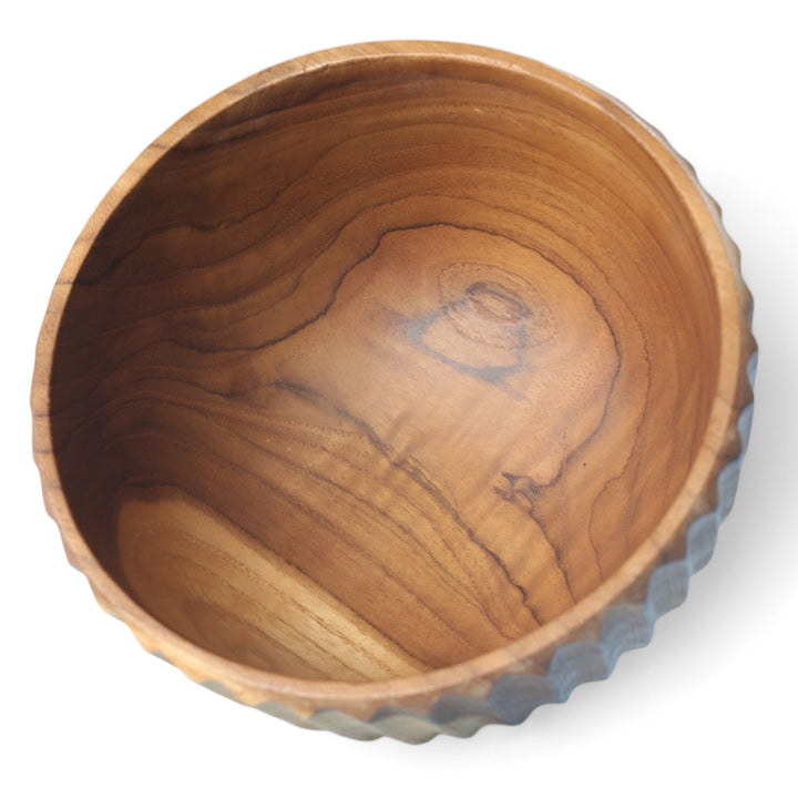 Teak Vertical Lines Bowl