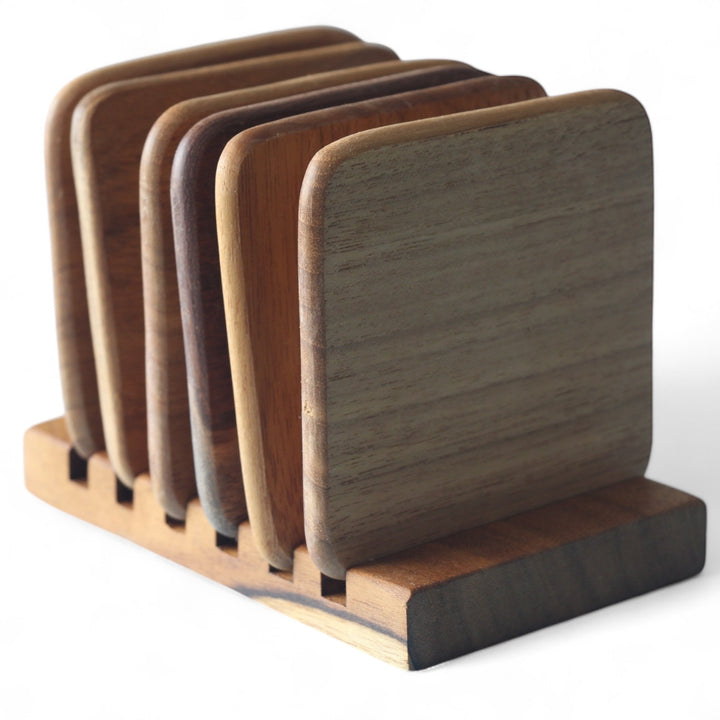 Teak Coaster Set