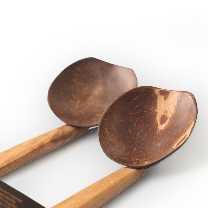 Large Serving Coconut Shell Ladle With Mahogany Wood Handle