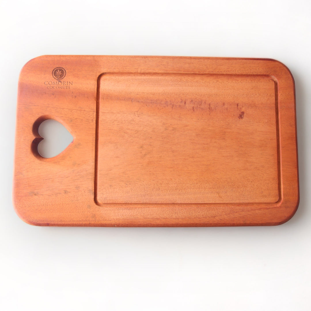 Mahogany Wood Cutting Board with Heart Handle
