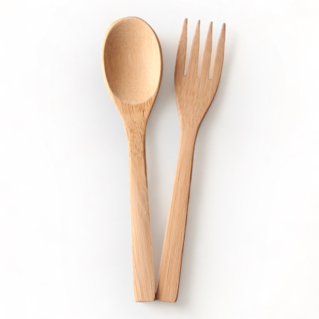 Set of 5 Bamboo Spoon & Fork