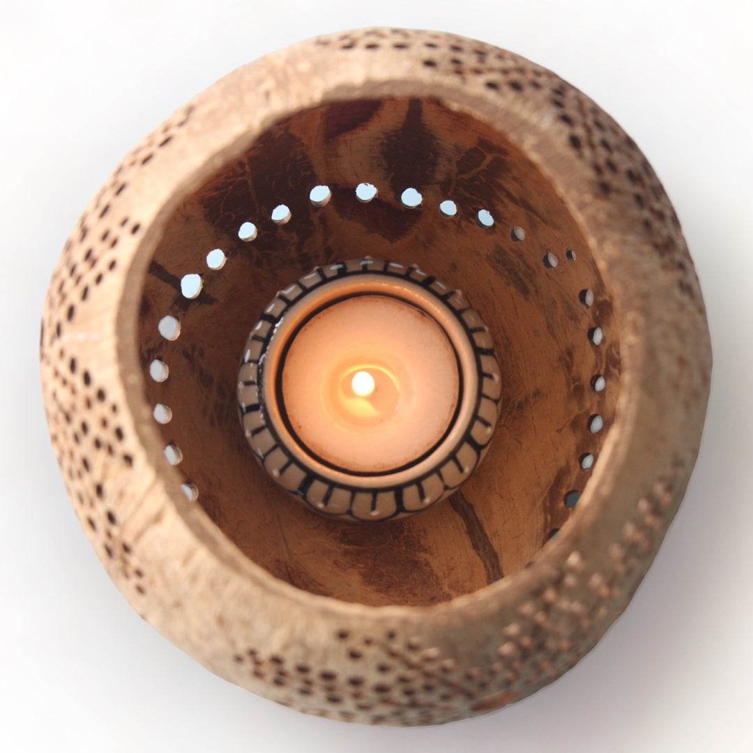 2-Set Coconut Tree Tea Light Candle Holders